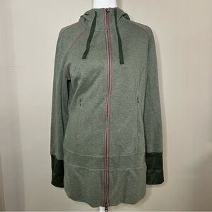 Green & Pink Columbia Zip Up Hoodie in Size Medium